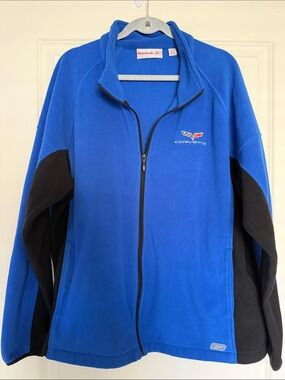 Reebok  Royal Blue & Black Full-Zip Fleece Jacket